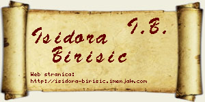 Isidora Birišić vizit kartica